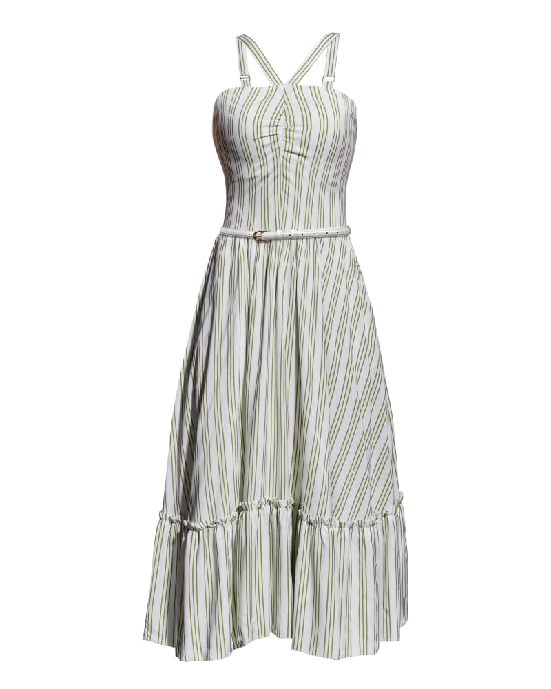Front of a size 3XL LEXI DRESS in White/Peridot Green by AS by DF. | dia_product_style_image_id:296073
